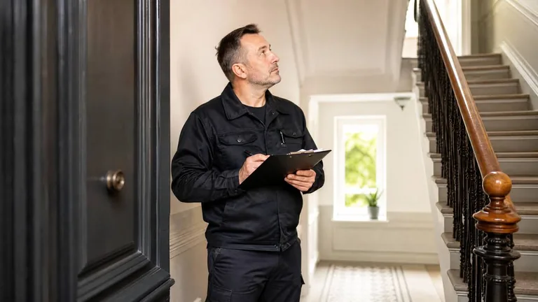 Hausmeisterservice Berlin – Professioneller Hausmeister bei Objektbegehung in Berliner Altbau-Treppenhaus Hausmeisterservice Berlin – Professioneller Hausmeister bei Objektbegehung in Berliner Altbau-Treppenhaus