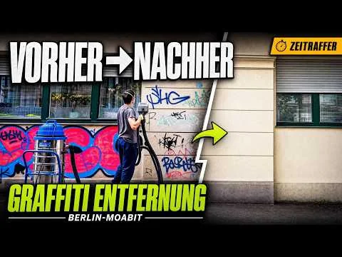 YouTube-Vorschaubild: Graffitientfernung in Berlin-Moabit im Vorher-Nachher-Vergleich